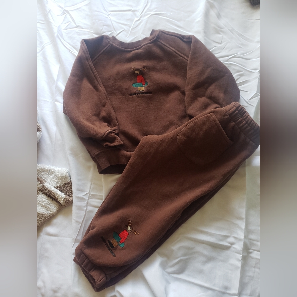 Zara Brown Kids Sweatshirt and Jogger Set